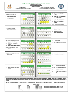 School Year Calendar